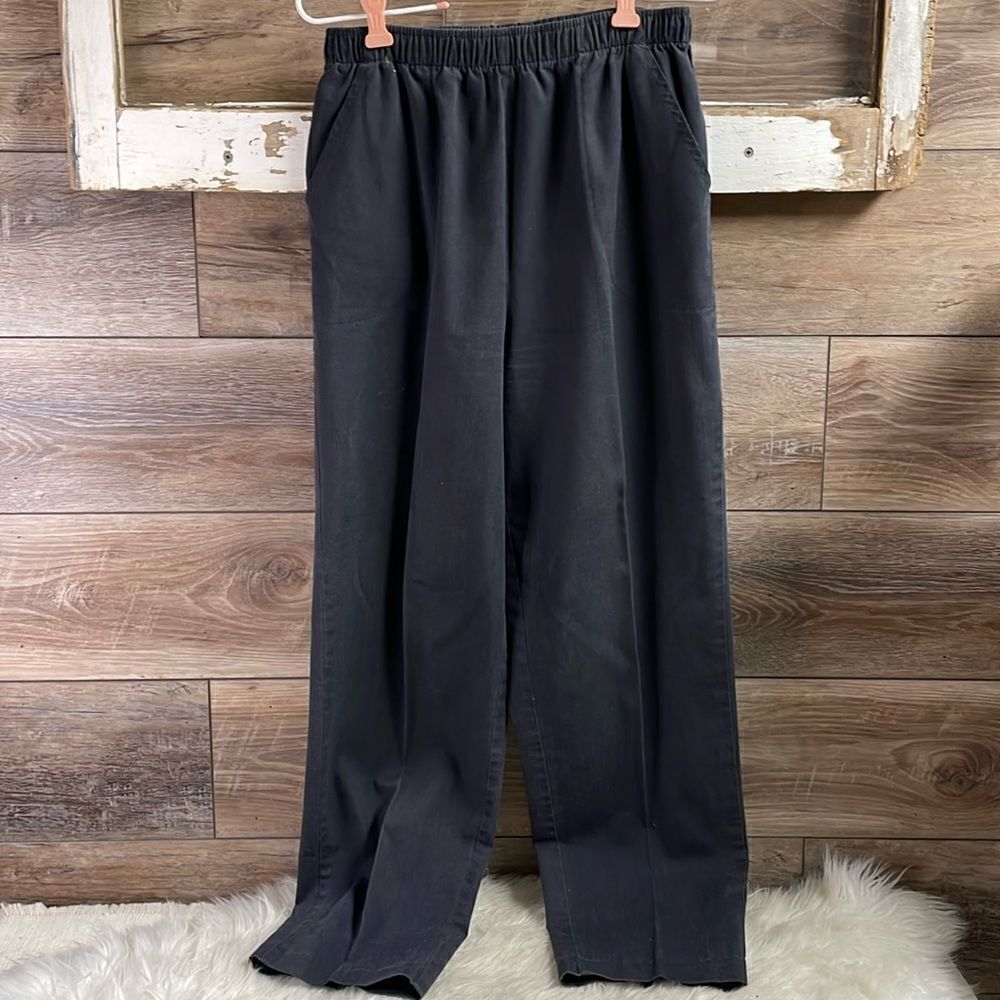 Act III Ladies Black Elastic Waist Pants, Size 12